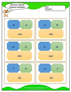 s sesi Hece Kartları